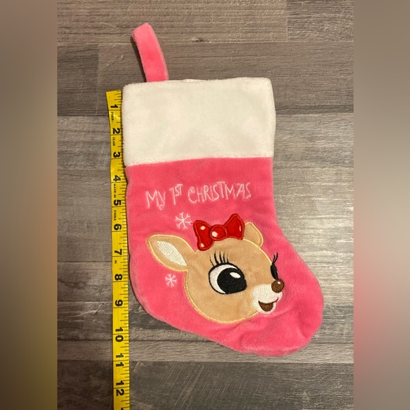 Baby’s First Christmas Pink Stocking New Without Tags - Picture 4 of 5